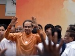 File photo: Shiv Sena chief Uddhav Thackeray waves to the people during the flag hoisting ceremony on the occasion of 76th Independence Day, at Shiv Sena Bhawan, in Mumbai. (ANI Photo)(Sandip Mahankal) File photo: Shiv Sena chief Uddhav Thackeray waves to the people during the flag hoisting ceremony on the occasion of 76th Independence Day, at Shiv Sena Bhawan, in Mumbai. (ANI Photo)(Sandip Mahankal)