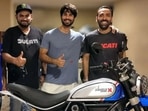 Shahid Kapoor's new Scrambler Ducati Desert Sled bike. Shahid Kapoor's new Scrambler Ducati Desert Sled bike.