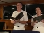 US Navy officers sing Kal Ho Naa Ho on a boat. US Navy officers sing Kal Ho Naa Ho on a boat.