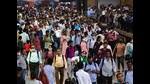 Massive crowd of commuters waiting on the platform (Bhushan Koyande/HT Photo) Massive crowd of commuters waiting on the platform (Bhushan Koyande/HT Photo)