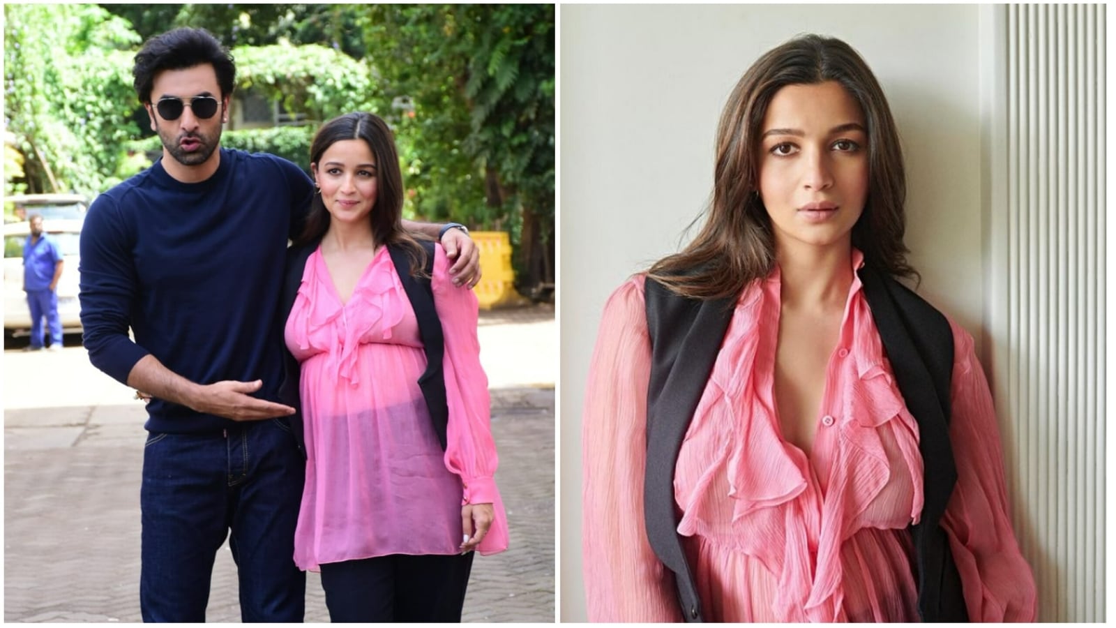 Alia Bhatt shows off her baby bump in sheer top as she poses with