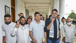 AAP lawmakers arrive for special session of Delhi assembly. (PTI)