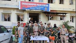 The search operation was conducted by Officer in Charge of Churachandpur police station and Assistant Commandant of 113 battalion BSF under the supervision of SP Shivanand Surve and Additional SP Th Dishorjit based on ‘a reliable information’ at the house of Pauminlun Suantak at Shiamtund village at Lamka area around 11.50am on Thursday, police said. (Twitter)