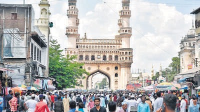 Over 2,000 Muslims attended the special prayers on Friday at Mecca Masjid near Charminar amid tight security. (ANI)