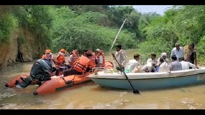 Relief and rescue work underway in rural Agra. (HT)
