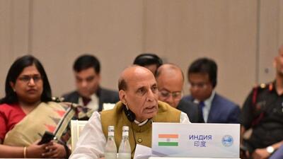 Rajnath Singh on Wednesday addressed a Shanghai Cooperation Organisation conclave in Tashkent. (Twitter (@rajnathsingh)) Rajnath Singh on Wednesday addressed a Shanghai Cooperation Organisation conclave in Tashkent. (Twitter (@rajnathsingh))