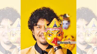 Papon explains: Srimanta Sankaradeva, who preached neo-Vaishnavism, is said to have created one of the first theatres and hosted the first plays in India. He used these masks to depict stories from the Mahabharata; Garud was one of the first ones he made. This art of making masks still exists today and is hence called a living tradition. (Prabhat Shetty) Papon explains: Srimanta Sankaradeva, who preached neo-Vaishnavism, is said to have created one of the first theatres and hosted the first plays in India. He used these masks to depict stories from the Mahabharata; Garud was one of the first ones he made. This art of making masks still exists today and is hence called a living tradition. (Prabhat Shetty)