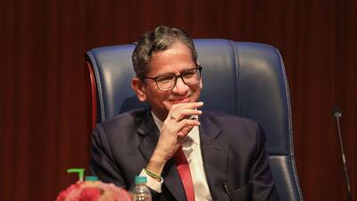 New Delhi: Chief Justice of India N.V. Ramana during a farewell ceremony organised for him by Supreme Court Bar Association (SCBA), at Supreme Court in New Delhi, Friday, Aug. 26, 2022 (PTI) New Delhi: Chief Justice of India N.V. Ramana during a farewell ceremony organised for him by Supreme Court Bar Association (SCBA), at Supreme Court in New Delhi, Friday, Aug. 26, 2022 (PTI)