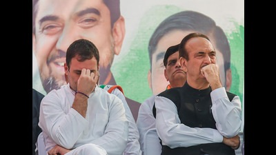 Last week, Azad resigned as the campaign committee chairman in J&K and also a member of the political affairs committee there (PTI) Last week, Azad resigned as the campaign committee chairman in J&K and also a member of the political affairs committee there (PTI)