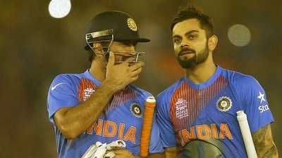 MS Dhoni (L) with Virat Kohli (CSK) MS Dhoni (L) with Virat Kohli (CSK)