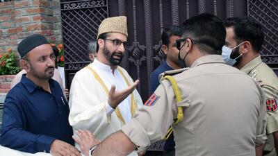 Kashmir’s chief cleric and Hurriyat Conference chairman Mirwaiz Umar Farooq was on Friday stopped from leaving his residence to attend the congregational prayers at Srinagar’s Jamia Masjid (Imran Nissar)