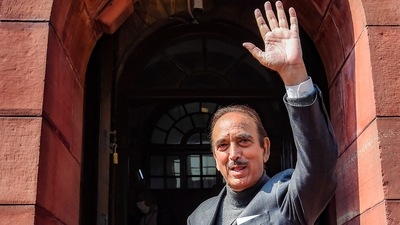 Senior Congress leader Ghulam Nabi Azad at Parliament House Complex. Azad resigned from all party positions, including its primary membership, on Friday. (PTI) Senior Congress leader Ghulam Nabi Azad at Parliament House Complex. Azad resigned from all party positions, including its primary membership, on Friday. (PTI)