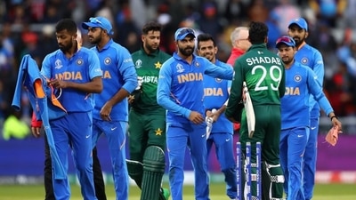 File photo: Shadab Khan shakes hands with Indian cricketers (Getty Images)