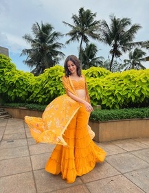 Ananya Panday in yellow gharara set (Elevate Promotions) Ananya Panday in yellow gharara set (Elevate Promotions)