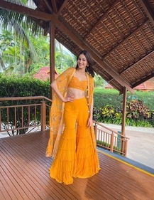 Ananya Panday in yellow gharara set (Elevate Promotions) Ananya Panday in yellow gharara set (Elevate Promotions)