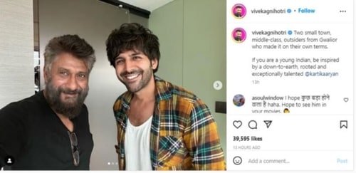 Taking to Instagram on Thursday, Vivek also shared pictures with Kartik.