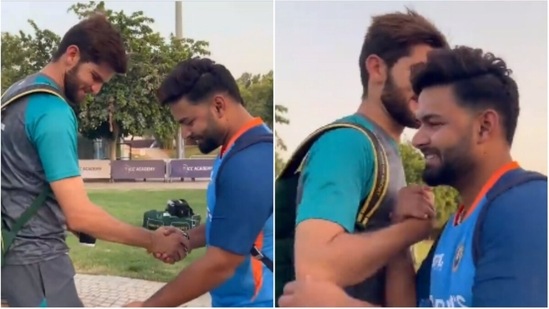 Shaheen Afridi with Rishabh Pant (Twitter)