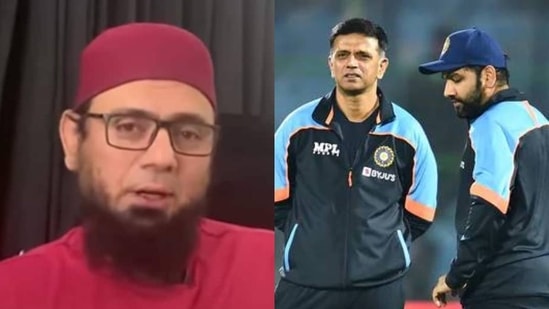 Saqlain Mushtaq; Rohit Sharma with Rahul Dravid