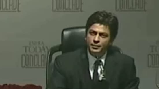 Shah Rukh Khan speaking during a 2009 event.