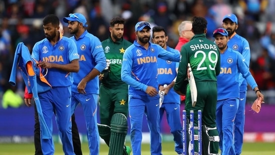 File photo: Shadab Khan shakes hands with Indian cricketers (Getty Images)