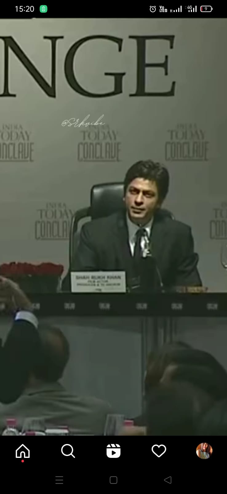 Shah Rukh Khan speaking during a 2009 event. Shah Rukh Khan speaking during a 2009 event.