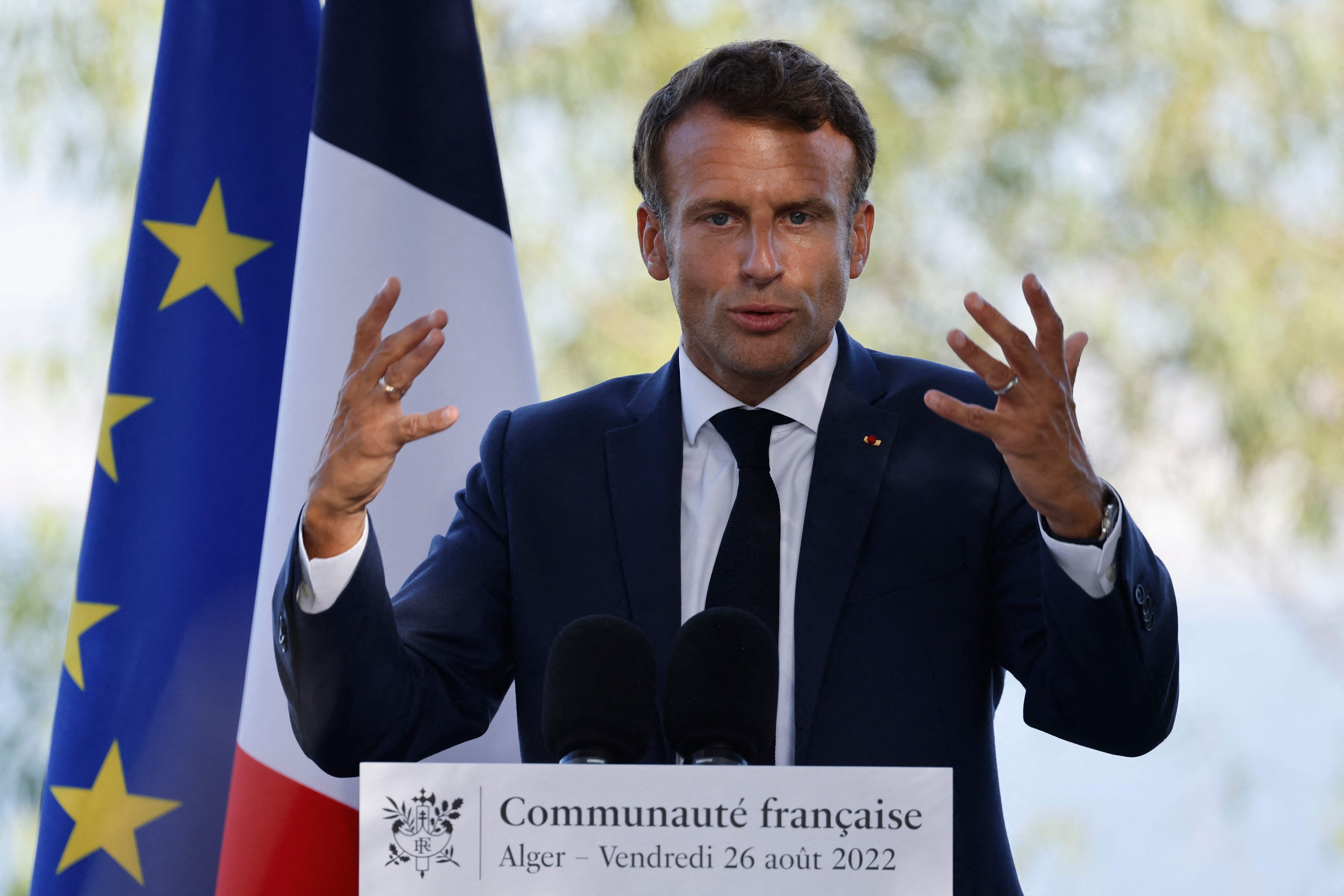 French President Emmanuel Macron. (Photo by Ludovic MARIN/AFP) French President Emmanuel Macron. (Photo by Ludovic MARIN/AFP)
