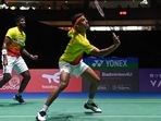 BWF World Championships Highlights: Chirag Shetty (R) and Satwiksairaj Rankireddy (L) of India play a shot against Aaron Chia and Soh Wooi Yik of Malaysia.(AFP) BWF World Championships Highlights: Chirag Shetty (R) and Satwiksairaj Rankireddy (L) of India play a shot against Aaron Chia and Soh Wooi Yik of Malaysia.(AFP)