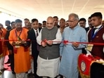 Union home minister inaugurating NIA office in Chhattisgarh's Raipur on Saturday, August 27. (HT ) Union home minister inaugurating NIA office in Chhattisgarh's Raipur on Saturday, August 27. (HT )