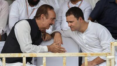 In one instance of friction in 2019, Ghulam Nabi Azad returned to work, irking Rahul Gandhi, when the Congress continued protests in the Lok Sabha and the Rajya Sabha. (PTI File Photo) In one instance of friction in 2019, Ghulam Nabi Azad returned to work, irking Rahul Gandhi, when the Congress continued protests in the Lok Sabha and the Rajya Sabha. (PTI File Photo)