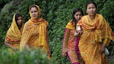 Rishi Panchami is the last day of Teej. On this day, women fast and perform puja to pay homage to the seven great sages. It is believed that observing the fast and performing the puja can relieve one from all sins of the past and present life. (Reuters) Rishi Panchami is the last day of Teej. On this day, women fast and perform puja to pay homage to the seven great sages. It is believed that observing the fast and performing the puja can relieve one from all sins of the past and present life. (Reuters)