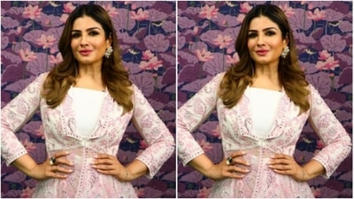 Raveena played muse to fashion designer house Shakuntlam and picked a casual ensemble and teamed it with a stunning jacket. (Instagram/@officialraveenatandon)