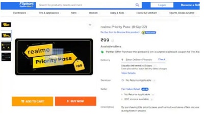 A screenshot of the ‘Realme Priority Pass’.
