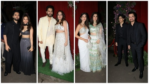 Jackky Bhagnani and Rakul Preet Singh, Varun Dhawan with Natasha, Shanaya Kapoor and Maheep Kapoor, Sanjay Kapoor with son Jahaan at Kunal Rawal's bash. (Varinder Chawla) Jackky Bhagnani and Rakul Preet Singh, Varun Dhawan with Natasha, Shanaya Kapoor and Maheep Kapoor, Sanjay Kapoor with son Jahaan at Kunal Rawal's bash. (Varinder Chawla)