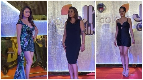 Amruta Khanvilkar, Shilpa Shinde and Uorfi Javed at Jhalak Dikhhla Jaa bash, (Varinder Chawla) Amruta Khanvilkar, Shilpa Shinde and Uorfi Javed at Jhalak Dikhhla Jaa bash, (Varinder Chawla)