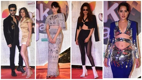 Dheeraj Dhoopar, Surbhi Chandna, Nora Fatehi, Nia Sharma and Uorfi Javed at Jhalak Dikhhla Jaa bash. Dheeraj Dhoopar, Surbhi Chandna, Nora Fatehi, Nia Sharma and Uorfi Javed at Jhalak Dikhhla Jaa bash. 