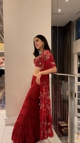 Sara Ali Khan in red gharara set (Elevate Promotions) Sara Ali Khan in red gharara set (Elevate Promotions)