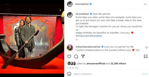 Farhan Akhtar shares a picture with Shibani Dandekar. Farhan Akhtar shares a picture with Shibani Dandekar.