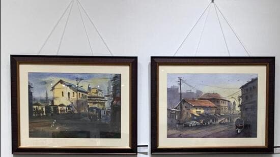 These paintings, Shelke said, were originally created by students and budding artists for a competition organised by Nashik Kala Niketan Trust in March 2018 (HT Photo)