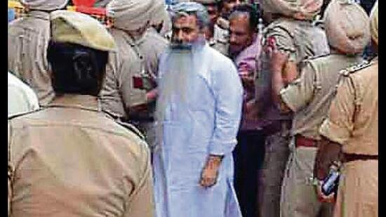 Former minister Bharat Bhushan Ashu being produced in a Ludhiana court on Saturday.