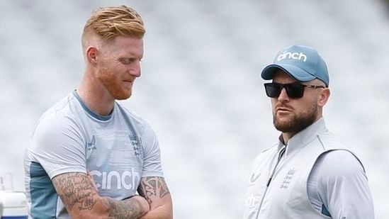 England's Test captain Ben Stokes and head coach Brendon McCullum(Action Images via Reuters)
