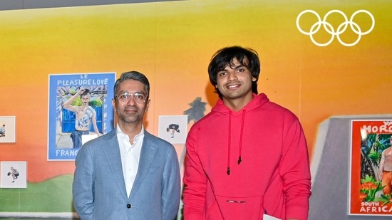 India's only Olympic gold medallists, Neeraj Chopra(right) and Abhinav Bindra, did an Ask me Anything(AMA) session in the Olympic Museum Lausanne, Switzerland on Saturday.(twitter/ Olympic Khel) India's only Olympic gold medallists, Neeraj Chopra(right) and Abhinav Bindra, did an Ask me Anything(AMA) session in the Olympic Museum Lausanne, Switzerland on Saturday.(twitter/ Olympic Khel)