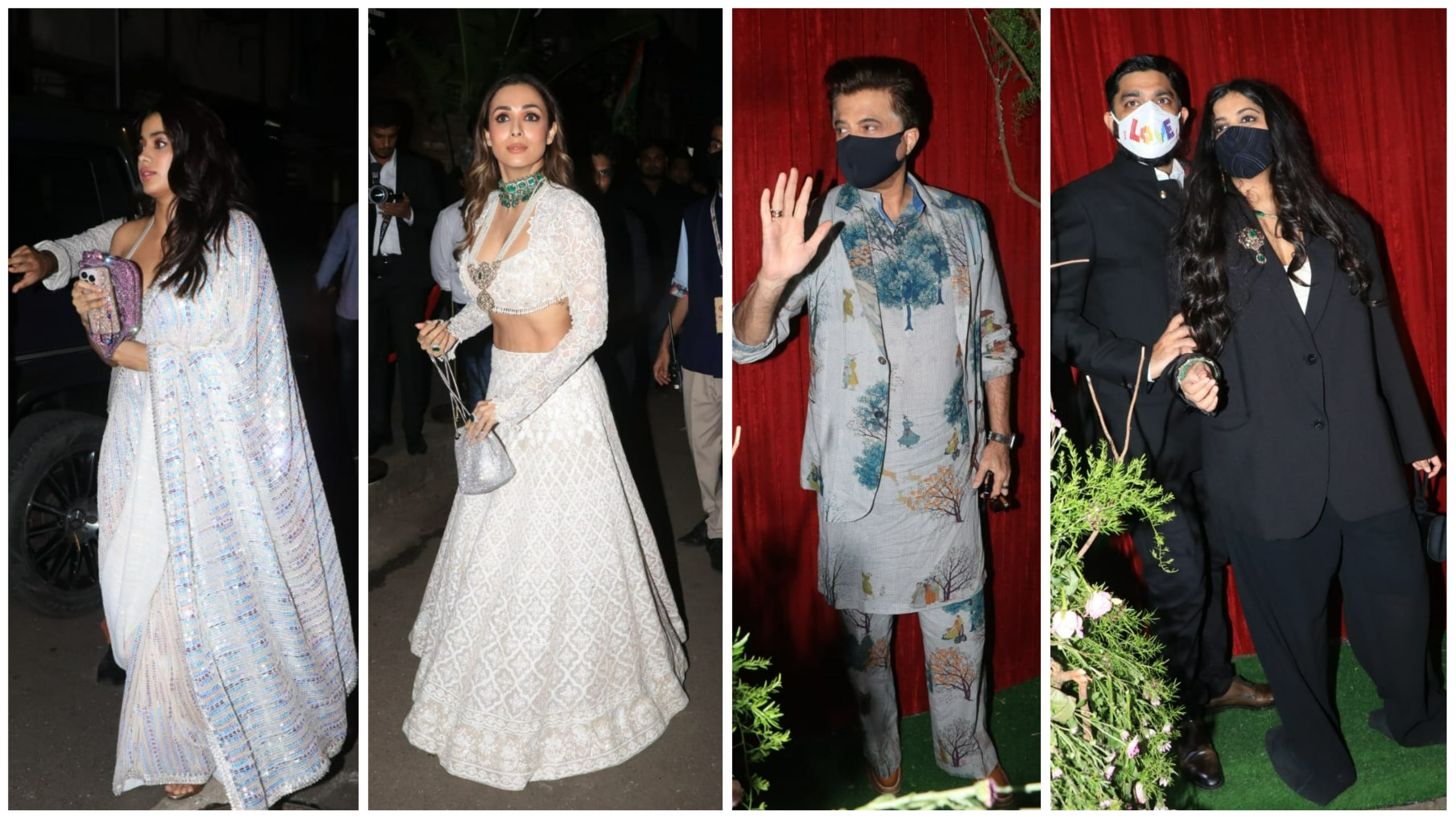 Janhvi Kapoor, Malaika Arora, Anil Kapoor, Karan Boolani and Rhea Kapoor at Kunal Rawal's bash. (Varinder Chawla)