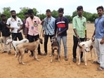 Owners of the show's animal participants. The dog show recorded more than 200 registrations and each dog guardian was given a certificate of participation. (Source: Students from Veterinary College and Research Institute, Theni)