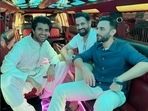Vijay Deverakonda with Jatin Sapru and Irfan Pathan in Dubai.