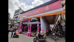 Kasba Ganpati mandal at Kasba peth.  (Rahul Raut/HT PHOTO)