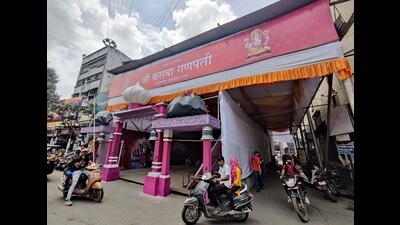 Kasba Ganpati mandal at Kasba peth. (Rahul Raut/HT PHOTO) Kasba Ganpati mandal at Kasba peth. (Rahul Raut/HT PHOTO)
