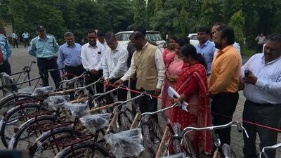 Cycle Bank being inaugurated at Babasaheb Bhimrao Ambedkar University BBAU in Lucknow. (HT PHOTO) Cycle Bank being inaugurated at Babasaheb Bhimrao Ambedkar University BBAU in Lucknow. (HT PHOTO)