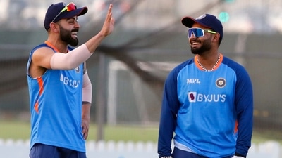 Indian team players Virat Kohli and Rishabh Pant during the practice session (ANI) Indian team players Virat Kohli and Rishabh Pant during the practice session (ANI)
