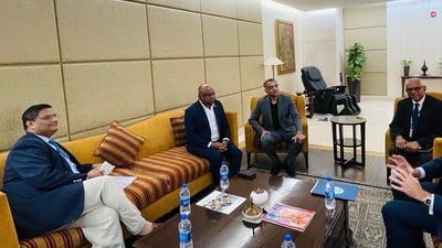 UNGA chief Abdulla Shahid arrives in New Delhi. ((Twitter)) UNGA chief Abdulla Shahid arrives in New Delhi. ((Twitter))