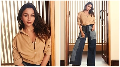 Alia Bhatt's look for Brahmastra promotions at IIT Bombay. Alia Bhatt's look for Brahmastra promotions at IIT Bombay. 